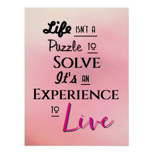Poster "La vie n'est pas un casse-tête à résoudre..." Phr (Devant)