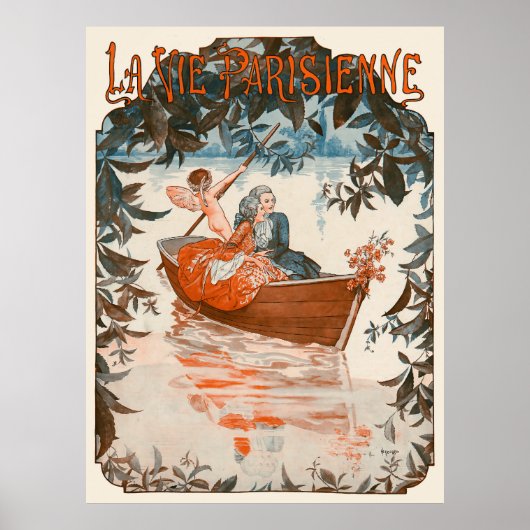 Poster La Vie Parisienne - Barque sur l'eau (Devant)