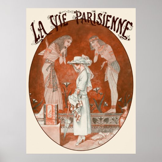Poster La Vie Parisienne - Devant les sarcophages du Louv (Devant)