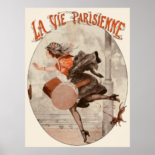 Poster La Vie Parisienne - Partir, c'est... un peu. (Devant)