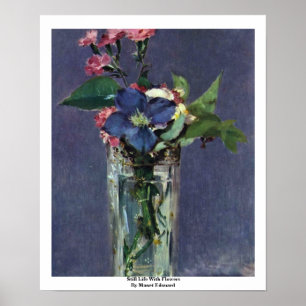 Poster La vie toujours avec des fleurs par Manet Edouard
