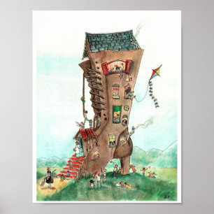 Poster La vieille dame dans la chaussure