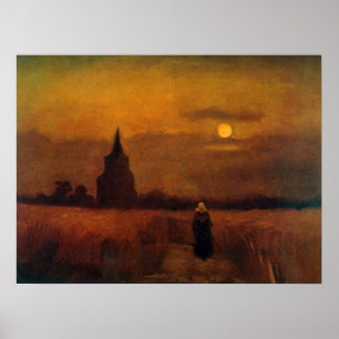 Poster La Vieille Tour Dans Les Champs de Vincent van Gog