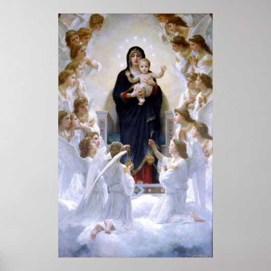 Poster La Vierge aux anges par William Adolphe Bouguere (Devant)