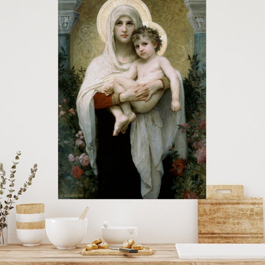 Poster La Vierge des Roses de Bouguereau (1903) (Cuisine)