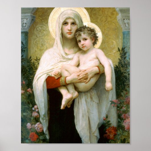 Poster La Vierge Des Roses William Adolphe Bouguereau (Devant)