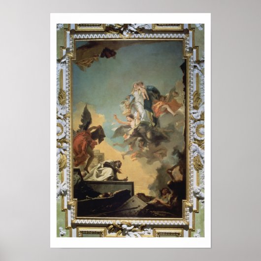 Poster La Vierge du Carmel Donner la Scapula à la Ble (Devant)