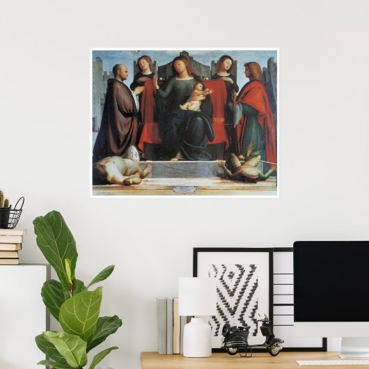 Poster La Vierge et l'Enfant Enthronés... (Bureau à domicile)