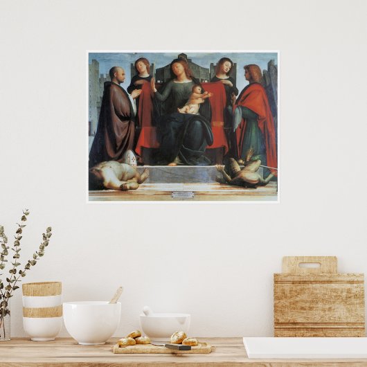 Poster La Vierge et l'Enfant Enthronés... (Cuisine)