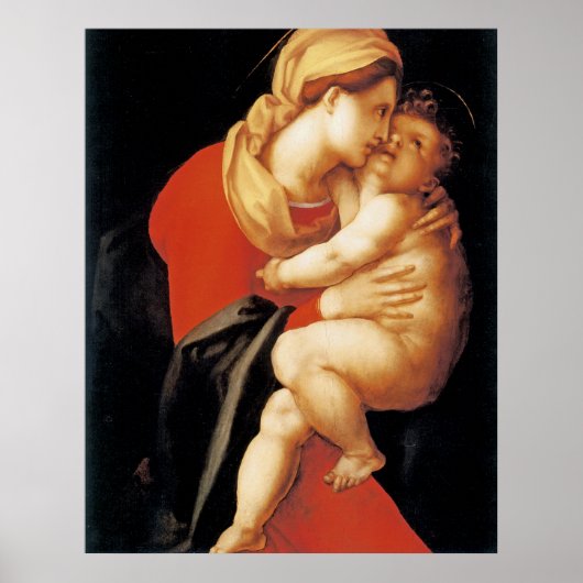 Poster La Vierge et l'Enfant par Jacopo Da Pontormo (Devant)