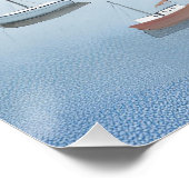 Poster La ville côtière | Peinture aquarelle Airy Beach (Coin)