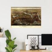 Poster La ville de Boston, 1873 (Bureau à domicile)