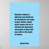 Poster La Violence Domestique Est Abhorrante Et Devrait . (Devant)