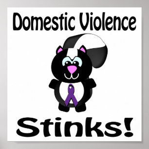 Poster La violence domestique pue la conception de la sen