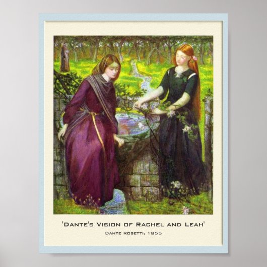 Poster La vision de Rachel et Leah par Dante (Devant)