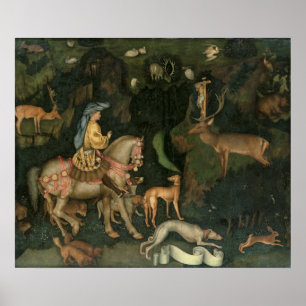 Poster La vision de Saint Eustache, c.1438-42