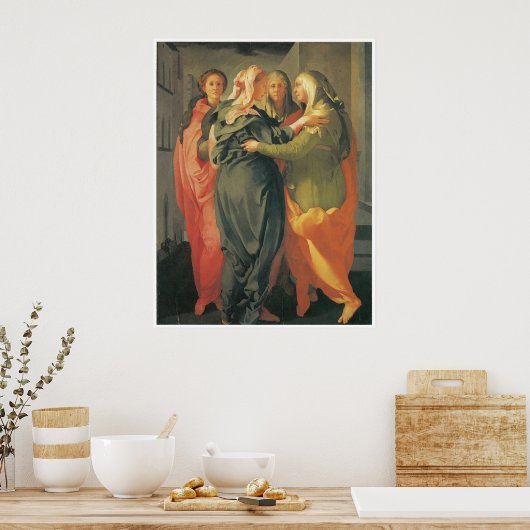 Poster La Visitation - Jacopo Da Pontormo Canvas Imprimer (Cuisine)