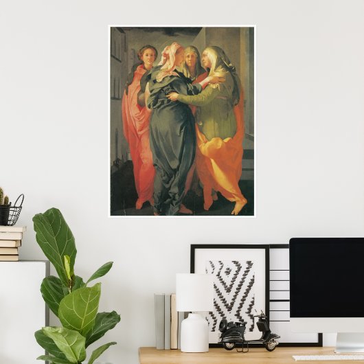 Poster La Visitation - Jacopo Da Pontormo Canvas Imprimer (Bureau à domicile)