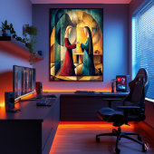 Poster La Visitation - Vision Cubiste Minimaliste