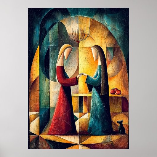 Poster La Visitation - Vision Cubiste Minimaliste (Devant)