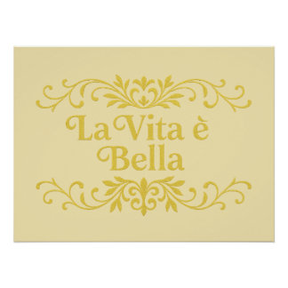 Poster La Vita è Bella – Citation Italienne Élégante de l