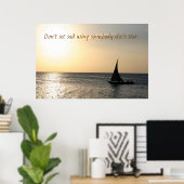 Poster La voile au coucher du soleil (Bureau à domicile)