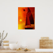 Poster La voile au coucher du soleil (Cuisine)