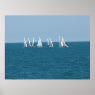 Poster "La voile sur le lac Michigan"