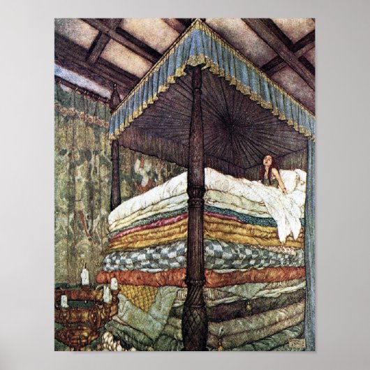 Poster La vraie princesse Edmund Dulac Fairy Tale Art (Devant)