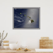 Poster La vue aérienne de l'archipel d'Hawaii (Cuisine)