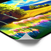 Poster La Vue Sur La Peinture Paysagère De La Colline (Coin)