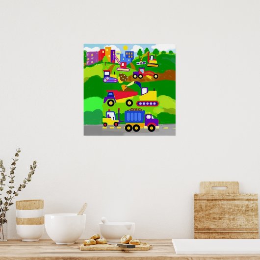 Poster La zone de construction pour enfants (Cuisine)