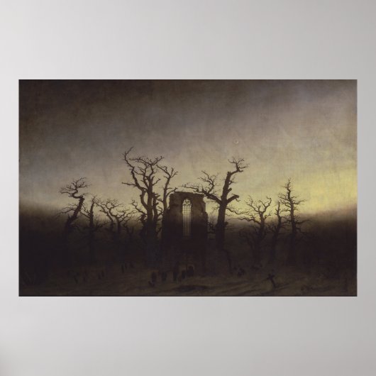 Poster L'abbaye d'Oakwood - Caspar David Friedrich (Devant)