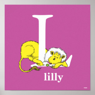 Poster L'ABC de Dr Seuss : Lettre L - Blanc Ajoutez vot
