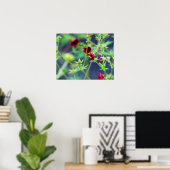 Poster L'abeille à la fleur rouge (Bureau à domicile)