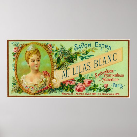 Poster Label Au Lilas Blanc SoapParis, France (Devant)