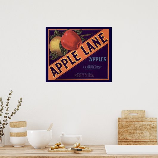 Poster Label Crate d'Apple Lane (Cuisine)