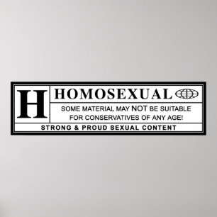 Poster Label d'avertissement homosexuel