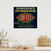 Poster Label de café DonovanBirmingham, AL (Cuisine)