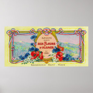 Poster Label de savon Auz Fleurs D'AlsaceParis, France