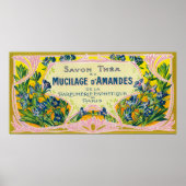 Poster Label de savon Mucilage D'AmandesParis, France (Devant)