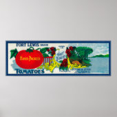 Poster Label de tomate Fort Lewis Roanoke, VA (Devant)
