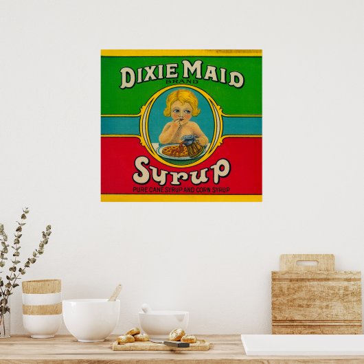 Poster Label Dixie Maid SiropCairo, GA (Cuisine)