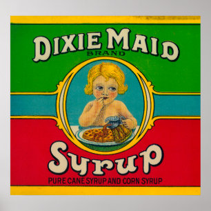 Poster Label Dixie Maid SiropCairo, GA