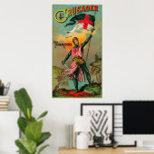 Poster Label du tabac croiséPetersburg, VA (Bureau à domicile)