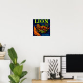 Poster Label Lion Yam Sunset, LA (Bureau à domicile)