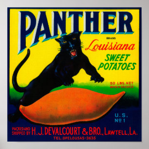 Poster Label Panther Yam Lawtell, LA