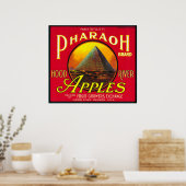 Poster Label Pharaon Apple Crate River, OU (Cuisine)