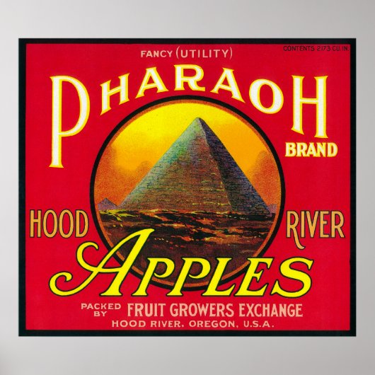 Poster Label Pharaon Apple Crate River, OU (Devant)