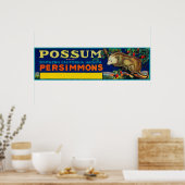 Poster Label Possum PersimmonCalifornie du Sud (Cuisine)